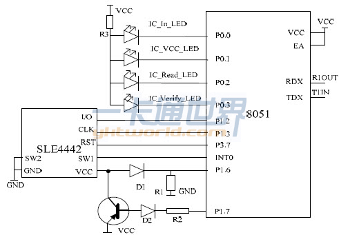 SLE4442它与8051的接口电路