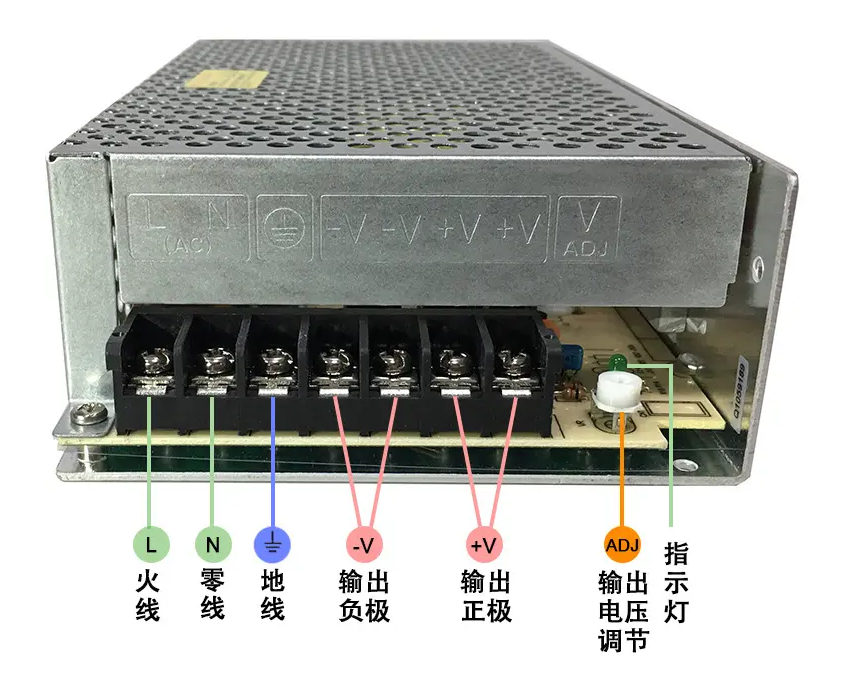 DC12V10A/20A/30A电源接线方法